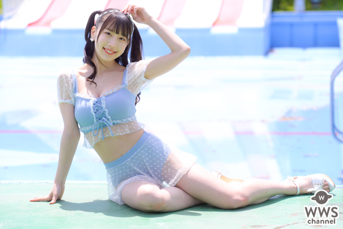 【写真 6枚】てぃあむ・柳川みあ、高めツインテール×無邪気な笑顔でキュン！＜近代麻雀水着祭2022＞