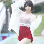 【写真特集 10枚】コスプレイヤー・ゆゆ、透け感コーデでワンピース水着姿を披露！＜近代麻雀水着祭2022＞