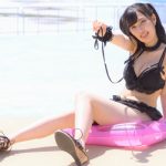 【写真特集 14枚】ネモフィラ新世界・二宮あー、セクカワな黒水着で魅せる透明美脚！＜近代麻雀水着祭2022＞