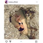 菜々緒、岩場に収まりビキニ姿の美麗ボディ披露！