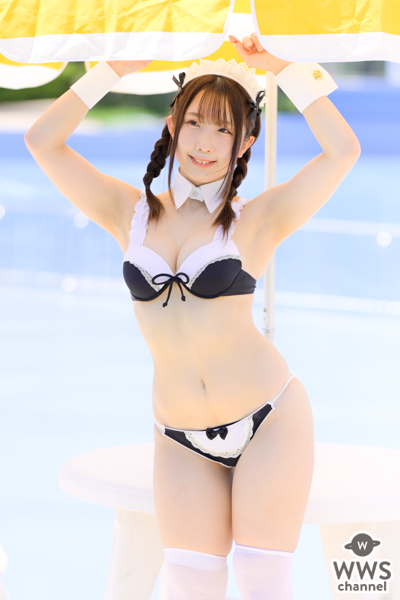 【写真特集 11枚】コスプレイヤー・大河もも、メイドビキニでもちもちボディをセクシーに披露！＜近代麻雀水着祭2022＞