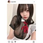 コスプレイヤー ・天海こめつ、シースルーのメイド衣装から美バスト大胆披露！