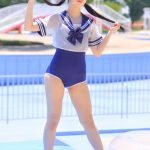 【写真特集 7枚】橋本れな（RUN WiTH YOU）、セーラー服×スクール水着のフェチコスで釘付け！＜近代麻雀水着祭2022＞