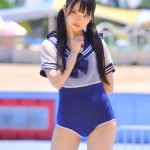 【写真特集 7枚】橋本れな（RUN WiTH YOU）、セーラー服×スクール水着のフェチコスで釘付け！＜近代麻雀水着祭2022＞
