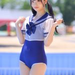 【写真特集 7枚】橋本れな（RUN WiTH YOU）、セーラー服×スクール水着のフェチコスで釘付け！＜近代麻雀水着祭2022＞