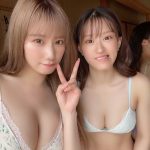 NMB48・石田優美＆上西怜がビキニ姿で自撮り2ショット！透明美肌で魅了！