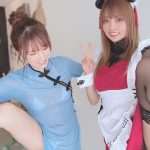 けんけん、有川紗雪とチャイナドレスで美脚コラボ！できないY字バランスに「可愛い」の声も