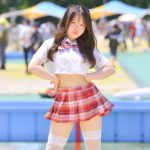 【写真特集 9枚】南いるか（ワンスアチャンス）、制服×白レースタイツで魅せる絶対領域！＜近代麻雀水着祭2022＞