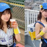 まるぴ、野球観戦どころじゃないピールの売り子姿で「#これがこう」