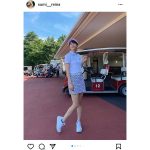 鷲見玲奈、白のゴルフウェアで魅せる脚線美で魅了！