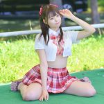【写真特集 10枚】達家真姫宝（煌めき☆アンフォレント）、赤チェックの制服コスチュームで美谷間チラリ！＜近代麻雀水着祭2022＞