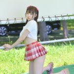 【写真特集 10枚】達家真姫宝(煌めき☆アンフォレント)、赤チェックの制服コスチュームで美谷間チラリ!<近代麻雀水着祭2022>