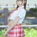 【写真特集 10枚】達家真姫宝（煌めき☆アンフォレント）、赤チェックの制服コスチュームで美谷間チラリ！＜近代麻雀水着祭2022＞