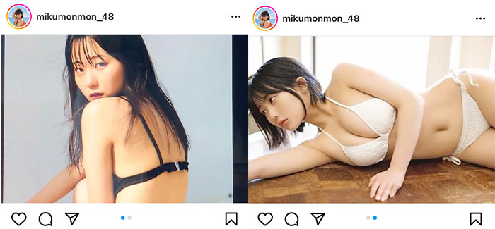 HKT48・田中美久、黒ロング＆白ボブで魅せる美ボディで悩殺！