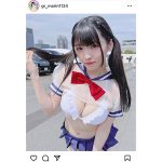 つばさプリエール・椿真凜、スケスケセーラー服で透明バスト見せつけ！