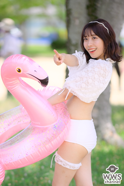 【写真特集 11枚】渡辺陽菜（Layn）、清楚水着で魅せるキュートな笑顔と透明肌で釘付け！＜近代麻雀水着祭2022＞