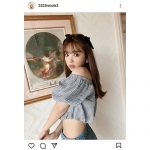 藤田ニコル、お腹見せ肩だしのオフショルコーデ披露！