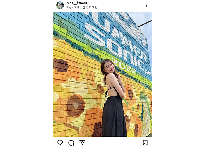会社員ラウンドガール・波田妃奈、背中ざっくりな大胆ワンピでサマソニ参戦！