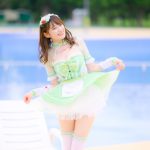 【写真特集 30枚】広山楓(notall)、ミニのメイド服で魅せる絶対領域とヘルシーボディ!<近代麻雀水着祭2022>