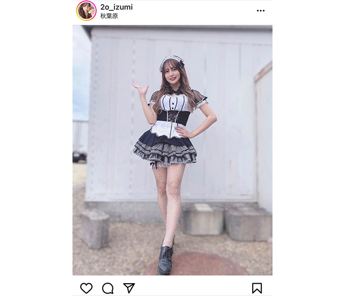 トゥラブ・神谷泉水、ミニのメイド服でスラリとした脚線美にファン歓喜！