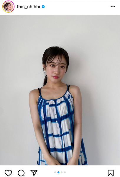 NMB48・川上千尋、朝顔が咲いたような爽やかワンピース姿を披露