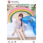 AKB48・大盛真歩、肌見せの水着衣装で脚線美全開！「ビジュ大爆発してる」