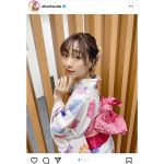 SKE48・須田亜香里、可憐な浴衣姿でうなじ披露「ずっと夏でいいのに。」