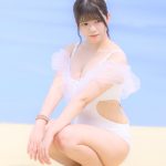 【写真特集】寺田すず（ハープスター）、フリル付きの白ワンピビキニで魅せる透明ボディ＜近代麻雀水着祭2022＞