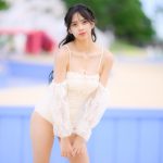 【写真特集 14枚】田村メリジェイセル、純白ビキニ衣装で魅せるスレンダー美ボディに釘付け！＜近代麻雀水着祭2022＞