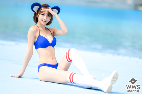 【写真特集】安藤笑（Ange☆Reve）、ドラゴンズブルーがまぶしいドアラコスチュームで地元愛炸裂！＜近代麻雀水着祭2022＞