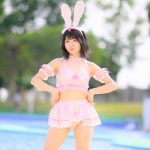 【写真特集】那波茉奈（仮面女子候補生）、笑顔と透け感水着のギャップがたまらないバニー姿で釘付け！＜近代麻雀水着祭2022＞