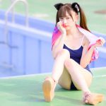 【写真特集】宮坂杏（【eN】）、スクール水着で魅せる脚線美に注目！＜近代麻雀水着祭2022＞