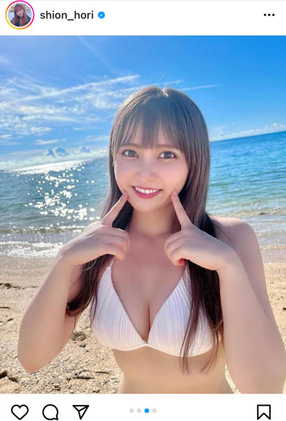NMB48・堀詩音、太陽のようにまぶしい笑顔のビキニ姿で魅せる透明美ボディ！「女神様過ぎる」