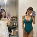 伊織いお、私服とまんまるバストはみ出る水着自撮りを並べて比較「格納技術に驚くばかりです」