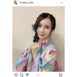 AKB48・水島美結、サイリウムカラーの浴衣姿で透明感バツグンの横顔を披露