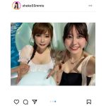 中川翔子、ゆきりぬとナイトプールでギャルピース！