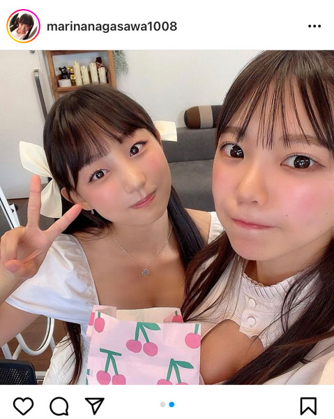 長澤茉里奈、韓国人YouTuber・ピョ・ウンジと体操着姿の合法ロリ2ショット公開