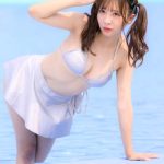 【写真特集】小那海あや、ツインテールをなびかせ透明美バストをお届け＜近代麻雀水着祭2022＞