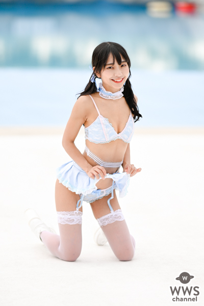 【写真特集】月野もあ（仮面女子）、黒髪ツインテールと全身のリボンがガーリーな爽やかビキニ姿で健康美ボディを届ける！＜近代麻雀水着祭2022＞