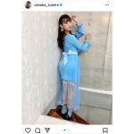 上坂すみれ、S字ライン見せつける破壊力抜群の振り向きバックショット公開