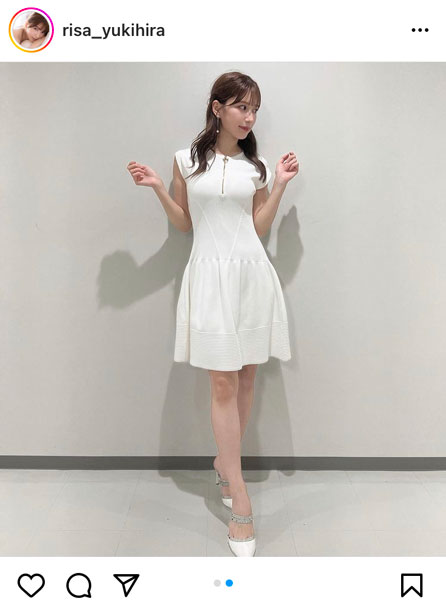 雪平莉左、清楚な白ワンピで美脚披露