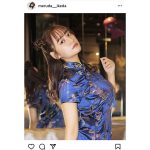#ババババンビ・池田メルダ、青いチャイナドレスで美ボディラインあらわに！「チャイナ良すぎ！！」「とってもお似合いで超可愛い」