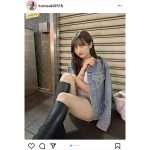 Peel the Apple・黒嵜菜々子、ロングブーツからのぞかせた脚線美に歓喜の声ぞくぞく