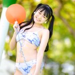 【写真特集】まりあ（Menkoiガールズ）、黒髪ツインテールで映える透明美ボディを披露！＜近代麻雀水着祭2022＞