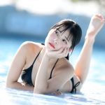 【写真特集】三田のえ、黒水着で魅せる濡れ肌ボディをセクシーに見せつけ！＜近代麻雀水着祭2022＞
