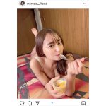 #ババババンビ・池田メルダ、プリン越しのくっきり美谷間で釘付け！