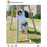 HKT48・田中美久、雨でも晴れるリアル「天気の子」オフショットで美脚全開