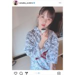 上坂すみれ、浴衣姿の自撮りショットで透明肌全開！