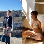 天野きき、制服と水着のギャップで魅せるポニーテールショットがたまらない！