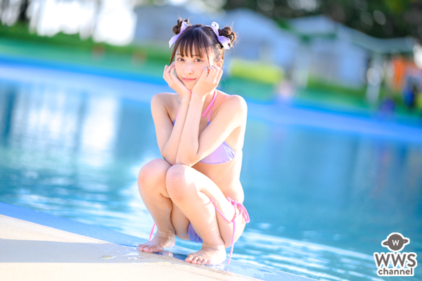 【写真特集】高坂琴水（キプリスモルホォ）、夕陽に照らされた濡れ肌ボディにうっとり＜近代麻雀水着祭2022＞